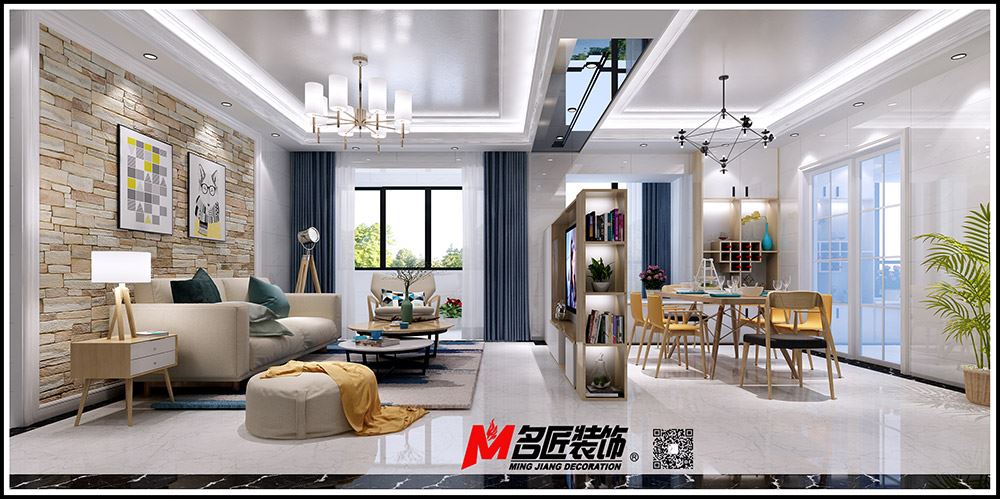 河源市恒大名都現(xiàn)代簡(jiǎn)約風(fēng)格三居室裝修案例